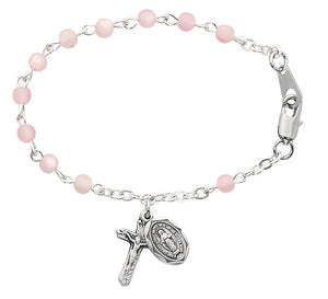 5 1/2" Pink Baby Rosary Bracelet