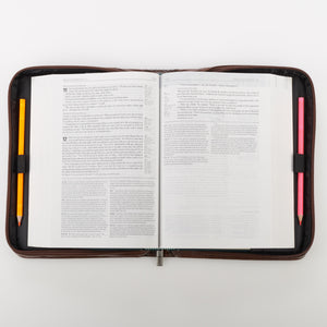 Trust In the Lord Brown Faux Leather Classic Bible Cover - Proverbs: 3:5 (Large)