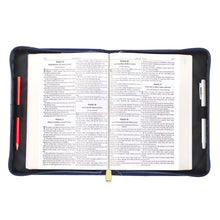 Load image into Gallery viewer, I Know the Plans Blue Faux Leather Fashion Bible Cover - Jeremiah 29:11 (Large)