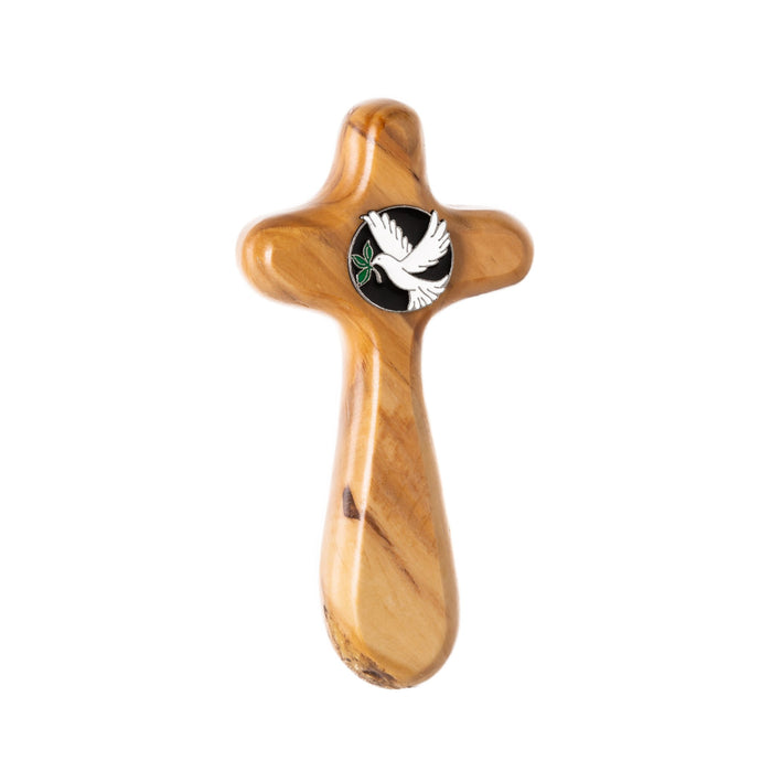 Olive Wood Peace Cross with Dove Medallion
