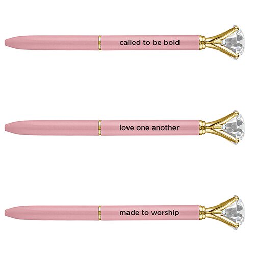 Floral Gem Pen - Blush Pink