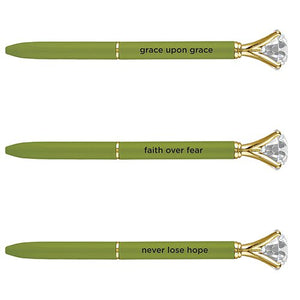 Floral Gem Pen - Chartreuse