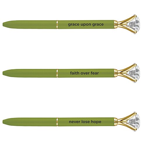 Floral Gem Pen - Chartreuse