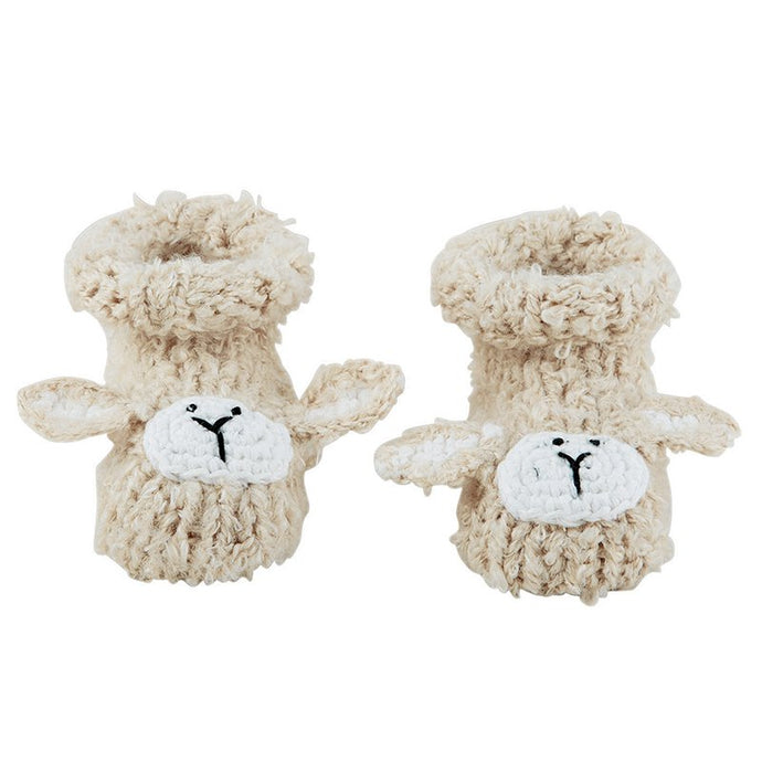 Knit Booties - Cream Lamb, Newborn