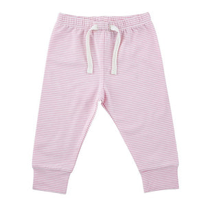 Pink Stripe Baby Pants, 0-6 Months