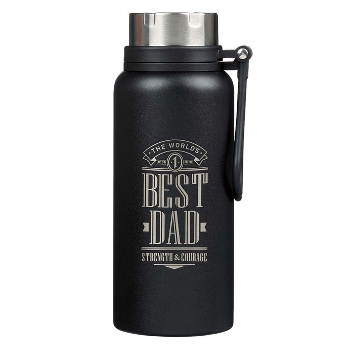 The World's Best Dad Stainless Steel Water Bottle - Joshua 1:9