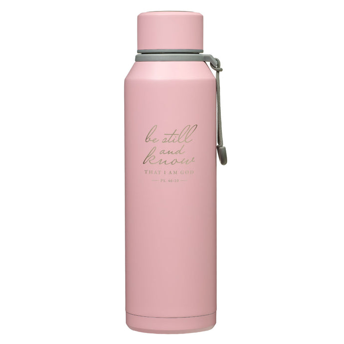 Be Still Pink Stainless Steel Water Bottle - Psalm 46:10