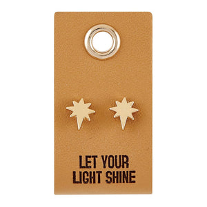 Leather Tag Earrings - Star