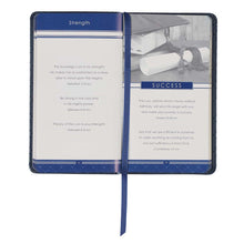 Load image into Gallery viewer, Promises from God for Graduates Navy Faux Leather Promise Book