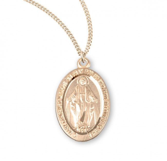 Miraculous Medal Gold Over Sterling Silver