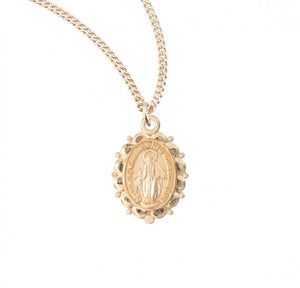 Miraculous Medal Sterling Silver Oval