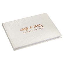 Load image into Gallery viewer, Mr. &amp; Mrs. Medium White Faux Leather Wedding Guest Book