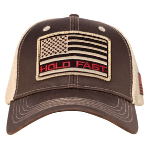 HOLD FAST Mens Cap Trucker Flag