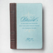 Load image into Gallery viewer, Blessed Zippered Classic LuxLeather Journal - Luke 1:45