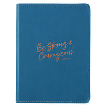 Load image into Gallery viewer, Be Strong &amp; Courageous Handy-sized LuxLeather Journal - Joshua 1:9
