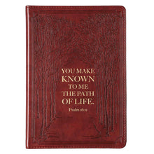 Load image into Gallery viewer, The Path of Life Slimline Faux Leather Journal in Brown - Psalm 16:11