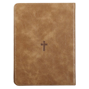 Trust in The Lord Handy-Sized Faux Leather Journal in Brown - Proverbs 3: 5-6