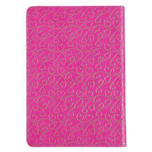 Load image into Gallery viewer, Grateful Heart Zippered Faux Leather Journal in Rose Pink