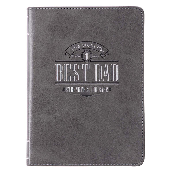 he World's Best Dad Handy-Sized Gray Faux Leather Journal