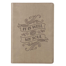 Load image into Gallery viewer, It Is Well With My Soul Brown Faux Leather Classic Journal
