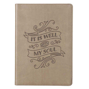It Is Well With My Soul Brown Faux Leather Classic Journal