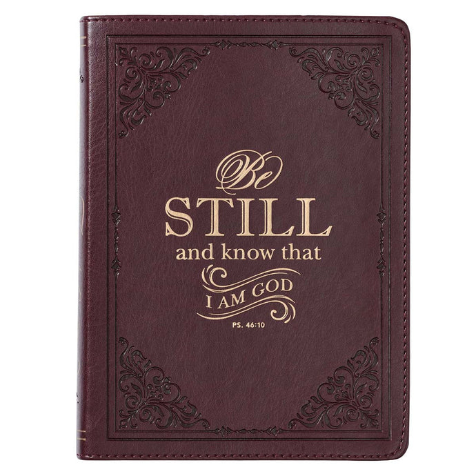 Be Still and Know Brown Handy-Sized Faux Leather Journal - Psalm 46:10