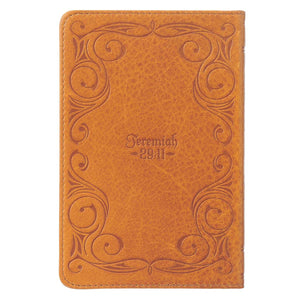 I Know the Plans Butterscotch Handy-sized Full Grain Leather Journal - Jeremiah 29:11