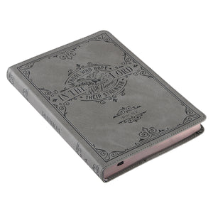 Hope in the LORD Gray Faux Leather Classic Journal - Isaiah 40:31