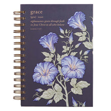 Load image into Gallery viewer, Grace Large Wirebound Journal in Eggplant - Romans 2:33