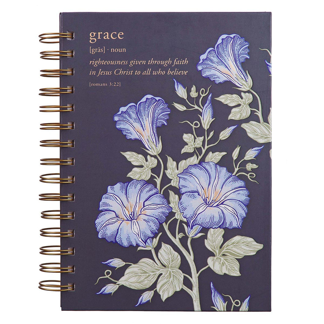 Grace Large Wirebound Journal in Eggplant - Romans 2:33