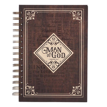 Load image into Gallery viewer, Man Of God Large Wirebound Journal in Brown - 1 Timothy 6:11