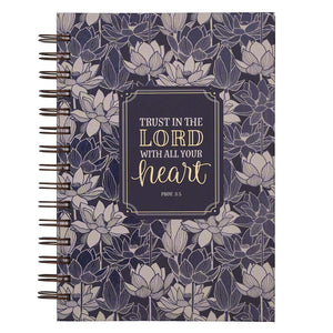 Trust In The Lord Blue Large Wirebound Journal - Proverbs 3:5