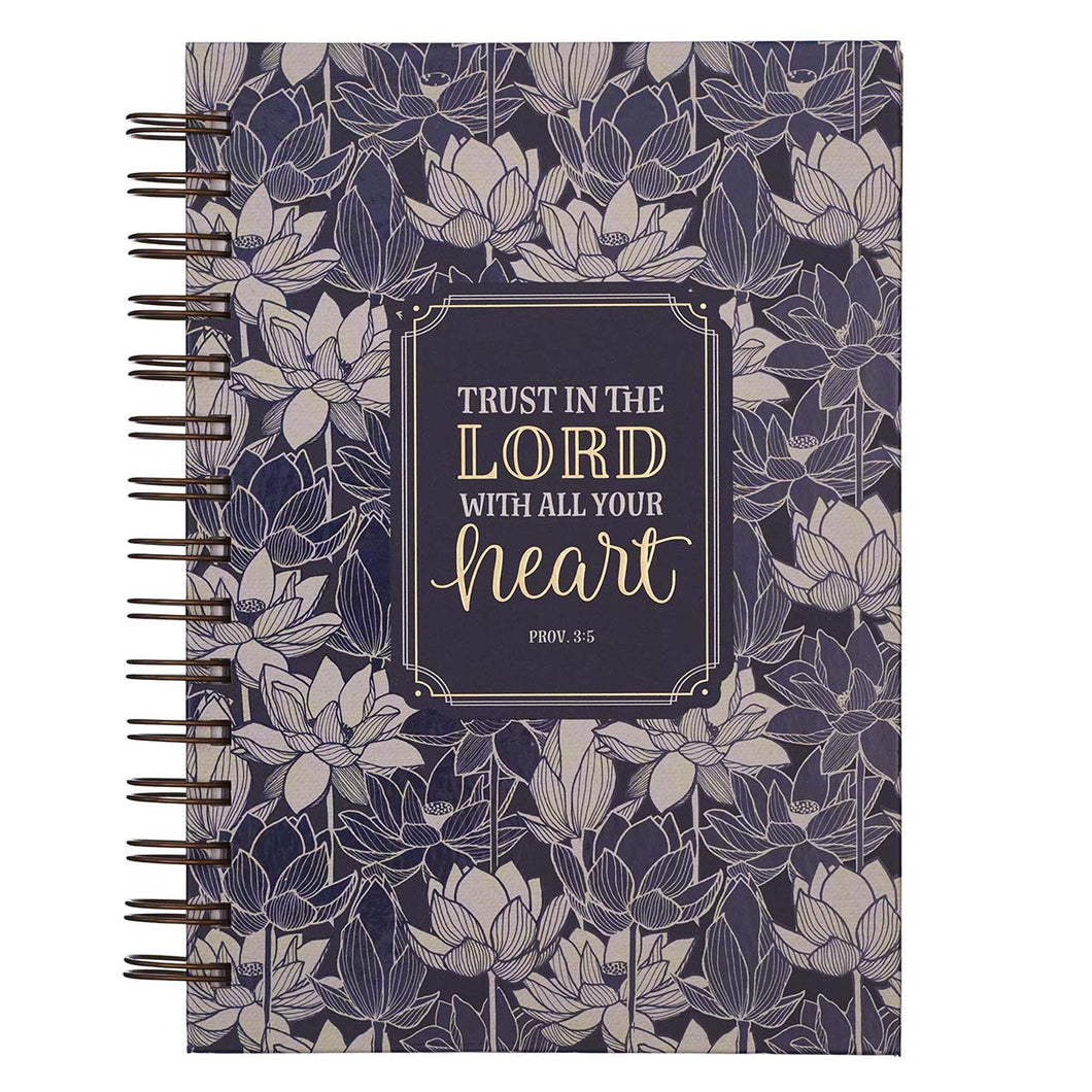 Trust In The Lord Blue Large Wirebound Journal - Proverbs 3:5