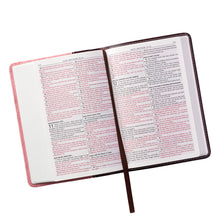 Load image into Gallery viewer, Brown and Pink Half-bound Faux Leather Compact King James Version Bible