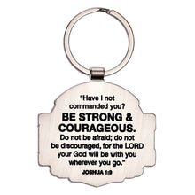Load image into Gallery viewer, The World&#39;s Best Dad Metal Key Ring in Gift Tin - Joshua 1:9