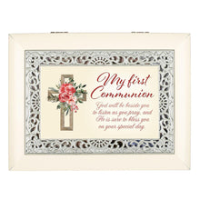 Load image into Gallery viewer, First Communion Ivory Music Box - Tune Ave Maria