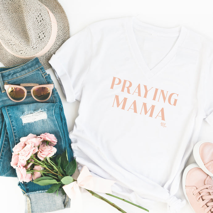 Praying Mama White Short Sleeve T-Shirt