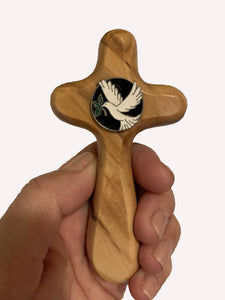 Olive Wood Peace Cross with Dove Medallion