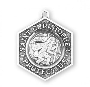 Saint Christopher Protect Us Sterling Silver Medal