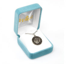 Load image into Gallery viewer, Saint Christopher Round Sterling Silver Medal