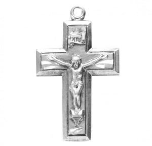 Sterling Silver Wide Crucifix Necklace