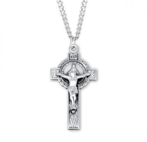 Sterling Silver Miraculous Medal Crucifix Necklace