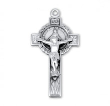 Load image into Gallery viewer, Sterling Silver Miraculous Medal Crucifix Necklace