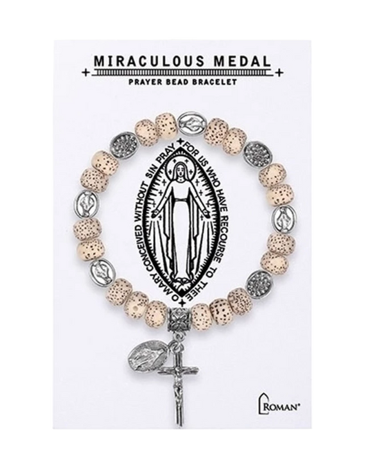 Miraculous Medal Prayer Bead Rosary Bracelet