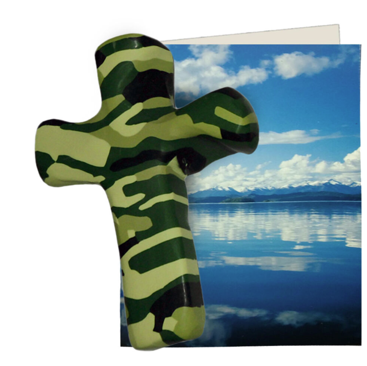 Camouflage Hand Held Cross