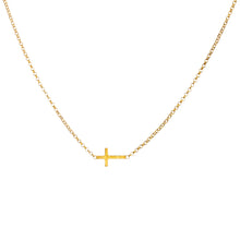 Load image into Gallery viewer, Faith Small Sideways Cross Necklace