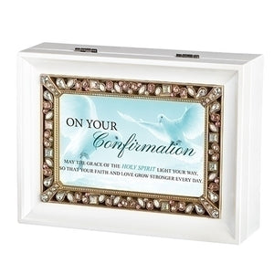 On Your Confirmation White Music Box - Large