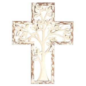 White Tree Wall Cross