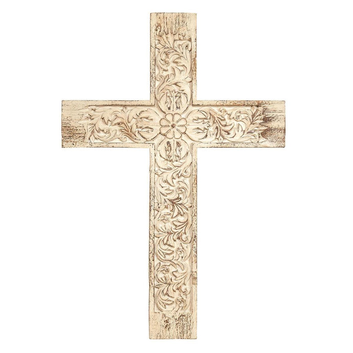 Antique Wood Wall Cross 16