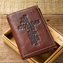 Load image into Gallery viewer, Names of Jesus Brown Trifold Genuine Leather Wallet